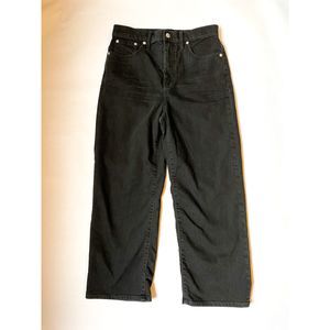 Madewell Black High Rise Slim Wide-Leg Crop Jeans